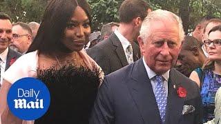 Prince Charles speaks with model Naomi Campbell in Lagos