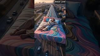 "The City Sleeps Beneath Him | Stunning Jesus Freeway Mural ️" #jesus #jesuslovesyou