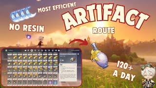 BEST 5.0 GENSHIN IMPACT ARTIFACT FARMING ROUTE! 120+ PIECES A DAY! NEVER RUN OUT OF FODDER AGAIN!