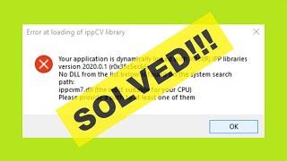 Fix  - Error At Loading Of ippCV Library Photoshop 2021- Application Dynamically Linked Intel -Error