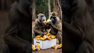 Curious Hands Steal All the Tourists' Food @vdsmonkey2228 #cute #monkey #funny #food