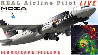 Chasing Hurricane Helene | Real Airbus Captain | Fenix A319 | #helene | #mozaflight #msfs2020 #fenix