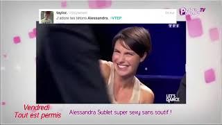 Alessandra Sublet sans soutien-gorge, nous dévoile sa poitrine