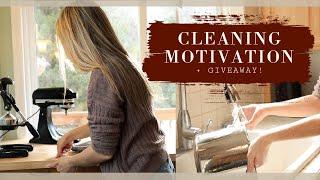 CLEANING MOTIVATION + GIVEAWAY Clean with me kitchen edition | Naturally Brittany