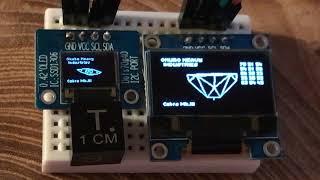 0.42" SSD1306 OLED - 72x40 pixels compared to 0.96" SH1106 OLED - 128x64 pixels