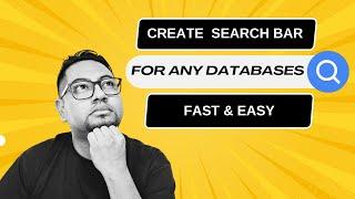 Create a Search Bar for any Databases or CMS  with Suggest drop down list