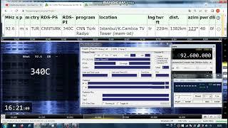 FM DX Es- 090822 0742UTC- 92.6 CNN Türk Radyo (TUR) Istanbul/K.Camlica TV Tower(mam-ist) 40kW 1382km