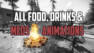 All Food, Drinks & Meds Animations - Escape From Tarkov - Healing, Eating and Drinking -