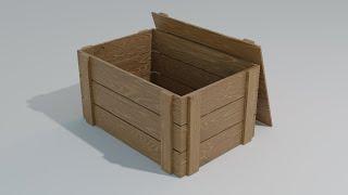 Modeling and rendering a realistic lowpoly wooden crate in blender