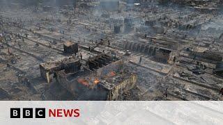 Traders count losses after fire destroys Kantamanto market in Accra, Ghana | BBC News