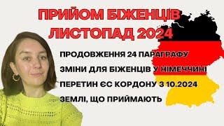 Прийом біженців у листопаді 2024. Зменшення виплат. Зміни при перетині ЄС-кордону.