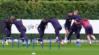 Jude Bellingham and Harry Kane in England training ahead of Republic of Ireland League match