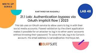 21.1 Lab: Authentication bypass via OAuth implicit flow | 2023