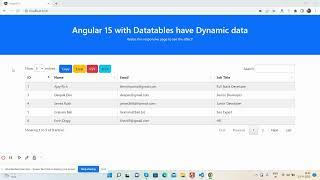 Angular 15 Datatable with Print CSV Excel Copy Buttons