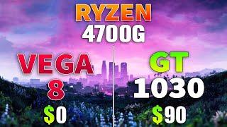 Ryzen 7 4700G VEGA 8 vs GT 1030 Тестрирование