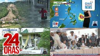 24 Oras: (Part 2) 3,000+ brgy ang posibleng makaranas ng landslide at pagbaha dulot ng mga..., atbp.