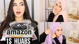 TRYING 1$ HIJABS/MUSLIM HEADCOVERING FROM AMAZON | Daniela M Biah