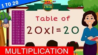 1 to 20 Multiplication, Table of 20, Time of tables - @Chhota Art - MathsTables