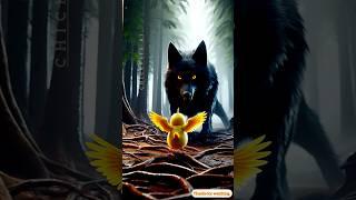 Brave Chick Fights Wolf to Save Baby in Jungle Flood | Emotional Short Story #ai #viral #wolf