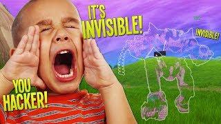 INVISIBLE "BRUTE MECH" GLITCH TROLLING ANGRY KID on FORTNITE (Funny Fortnite Trolling)