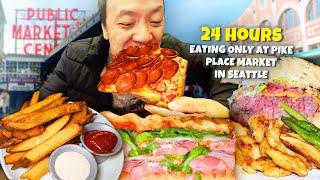 24 Hours Eating ONLY at PIKE PLACE MARKET in Seattle!  | 9 Restaurant ULTIMATE Seattle Food Tour