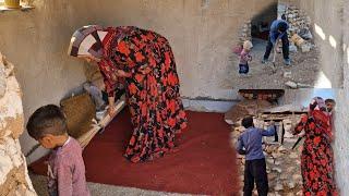 Keyvan to Zahra in repairing the fireplace chimney and expanding the mountain hut