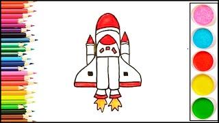 Rocket drawing, painting for kids, kids drawing, magic fingers art, drawing tutorial, how to draw