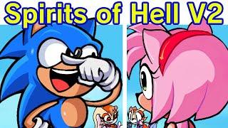 Friday Night Funkin' VS Sonic.Exe - Spirits Of Hell V2 Part 1 (FNF Mod) (Sonic/Sally/Amy/Cream)