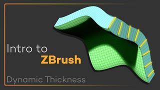 Intro to ZBrush 036 - Add Dynamic Thickness non destructively to models - great for cloth sims!!