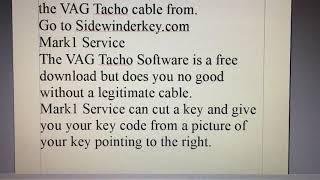 June 2018 Using VAG Tacho, Where To Rent Sidewinderkey.com & Cutting VW Keys