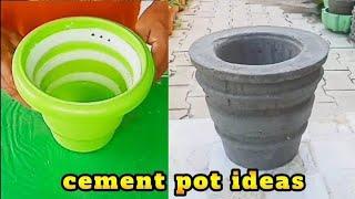 209.1 | cement pot making with styrofoam | creative ideas of cement