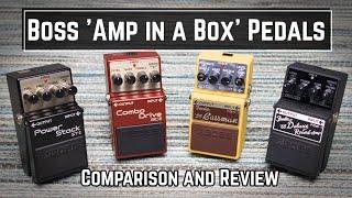 Boss Amp In A Box Pedals Comparison and Review ST-2, BC-2, FBM-1 and FDR-1