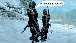 Skyrim - Эбонитовый воин VS Двуручник + Арбалетчик ( Легендарная сложность )