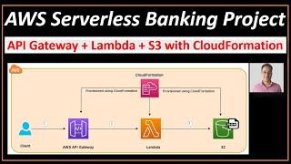 End to End Serverless AWS Banking Project - AWS API Gateway, Lambda and S3 using CloudFormation