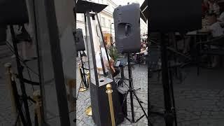 Варшава.Уличный музыкант.
