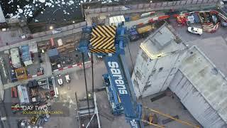 The Factory Manchester truss installation