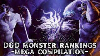 D&D Monster Rankings - Compilation (mimics, drow, spiders, humanoids, and more)