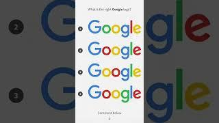 Which one is the right Google logo? Comment down below your answer!  #google #logo #guess #shorts