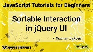 Sortable Interaction in JQuery UI  2019