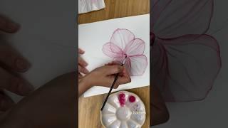 How to paint transparent flowers with watercolor? Learn with me!  #easypainting #artist #abstract