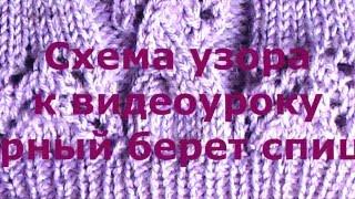 Схема узора к видеоуроку "Ажурный берет спицами"