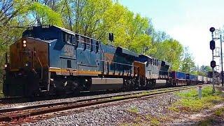 CSXT Q140-01 gets up to speed ES44AH 3012 & 3034 Notch 8 at North Milan