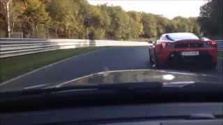 Arne and Anders chasing down a Ferrari at Nürburgring 26.10.14