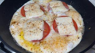 Cheese and 4 eggs! Quick breakfast in 5 minutes! Simple and delicious recipe!