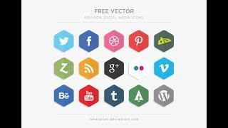 Free Photoshop Vector Template - Social media icon design