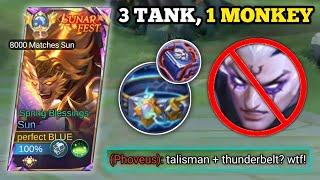 SUN FIRST ITEM THUNDERBELT + TALISMAN!‼️ (unli monkey!) | GLOBAL SUN BEST BUILD -MLBB