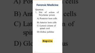 Forensic medicine toxicology MCQ! Strychnine! #neetpg #aiapget