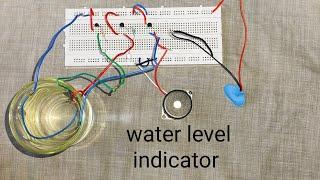 Water level indicator of tank  using transistors  Simple Water Level Indicator with alarm ⏰