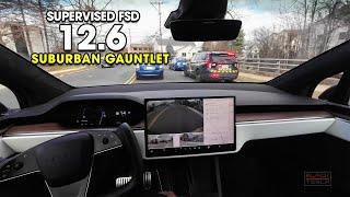 Tesla FSD 12.6 - Suburban Gauntlet vs v13.2