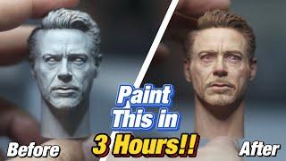 How To Paint Realistic Skin Tone, Eyes, Hair For The Beginners | 1/6 scale Head